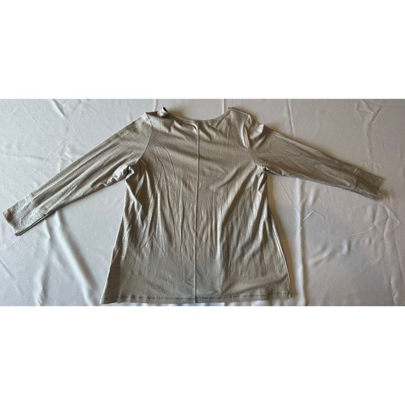 a.n.a. Long Sleeve Grey Crewneck with Silver Sparkling Flakes Size 1X - Picture 9 of 11